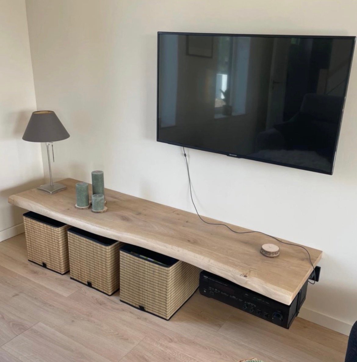 Wandplank Boomstam Rand – massief eiken – Eiken Chêne BE